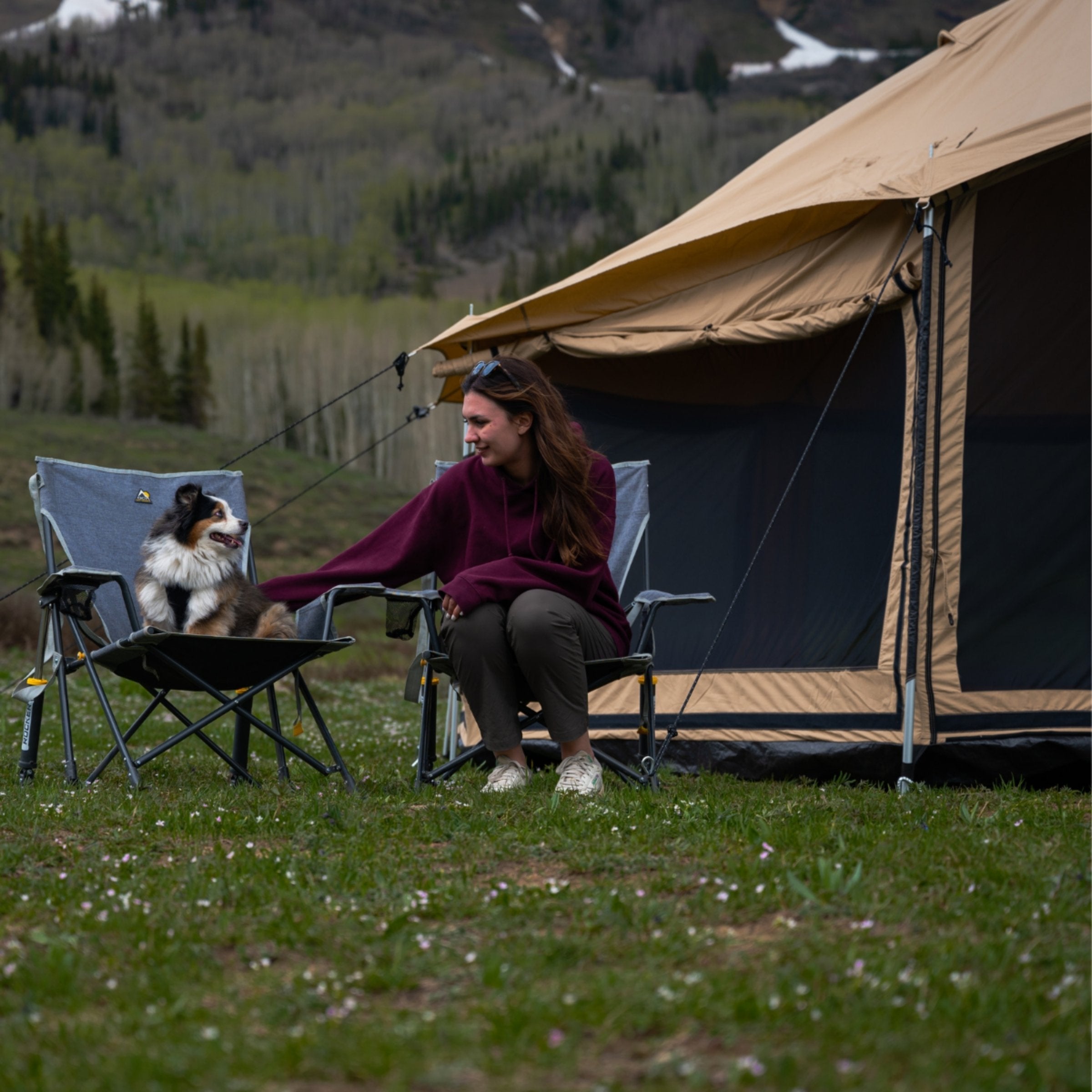 Altimus Bell Tent 14' - 4-Season Canvas Tent with Stove Jack & AC Port