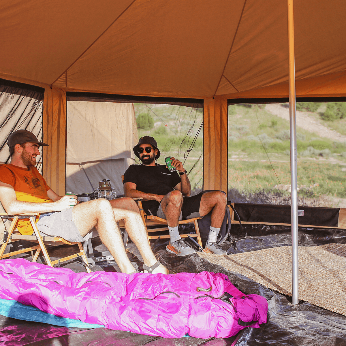 Altimus Bell Tent 14' - 4-Season Canvas Tent with Stove Jack & AC Port
