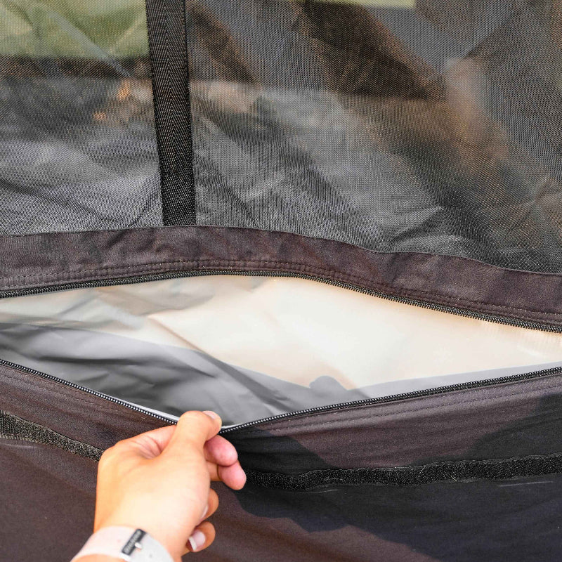 Coody 8.0 Inflatable Tent Black - Quick Setup 4-Season Camping Tent with Stove Jack