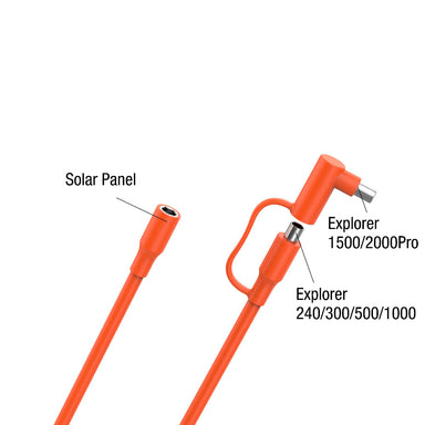 Jackery DC Extension Cable for solar panel, compatible with Explorers 1500/2000Pro/240/300/500/1000