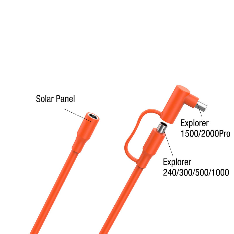 Jackery DC Extension Cable for solar panel, compatible with Explorers 1500/2000Pro/240/300/500/1000