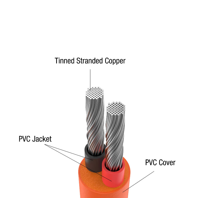 Jackery DC Extension Cable for solar panel, tinned stranded copper wire, PVC jacket and PVC cover