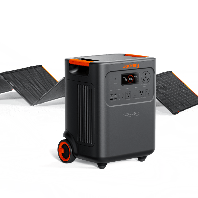 Jackery HomePower 3600 Plus renewable energy system with SolarSaga 500 X