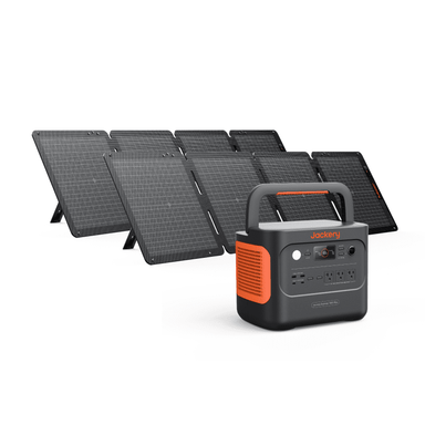 Jackery Solar Generator 1000 Plus with solar panels on a white background