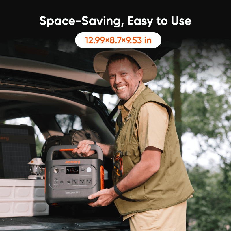 Jackery Solar Generator 1500 v2 space-saving easy to use with dimensions