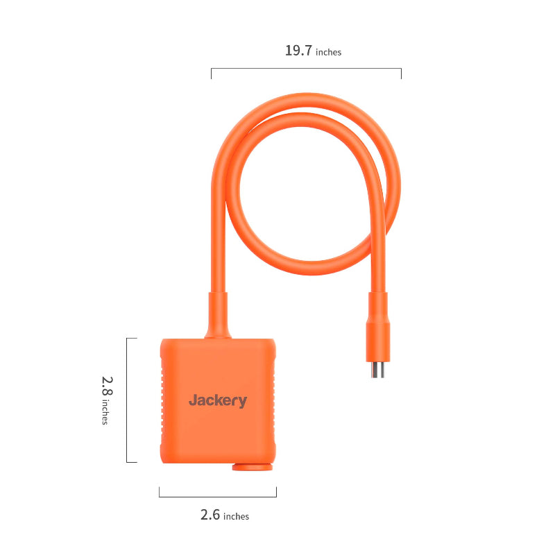 Jackery Solar Panel Connector shown with dimensions