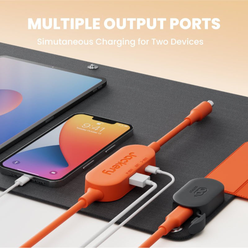 Jackery SolarSaga 40W Mini Solar Panel has multiple output ports for simultaneous charging for two devices