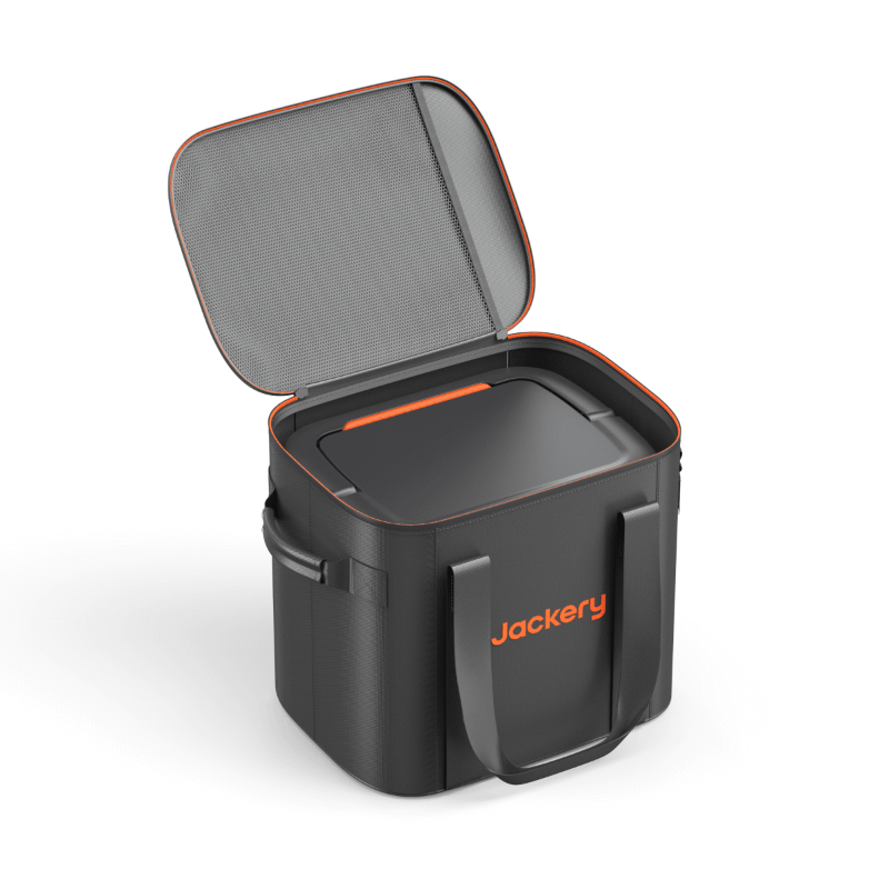 Jackery Upgraded Carrying Case, medium, encased in polyester material, protects power station from dust, scratches and moisture